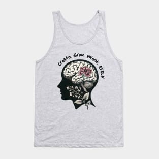 The Symbiotic Elegance of Cognitive Flora: An Artistic Fusion of the Human Mind and Botanical Beauty Tank Top